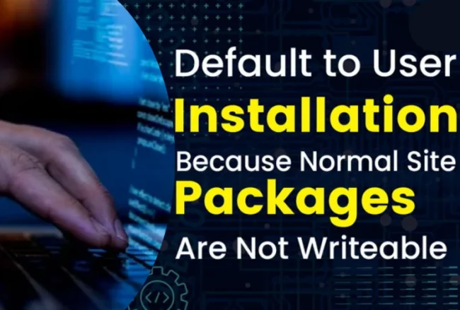 this image shown in Defaulting to User Installation Because Normal Site-Packages Is Not Writable